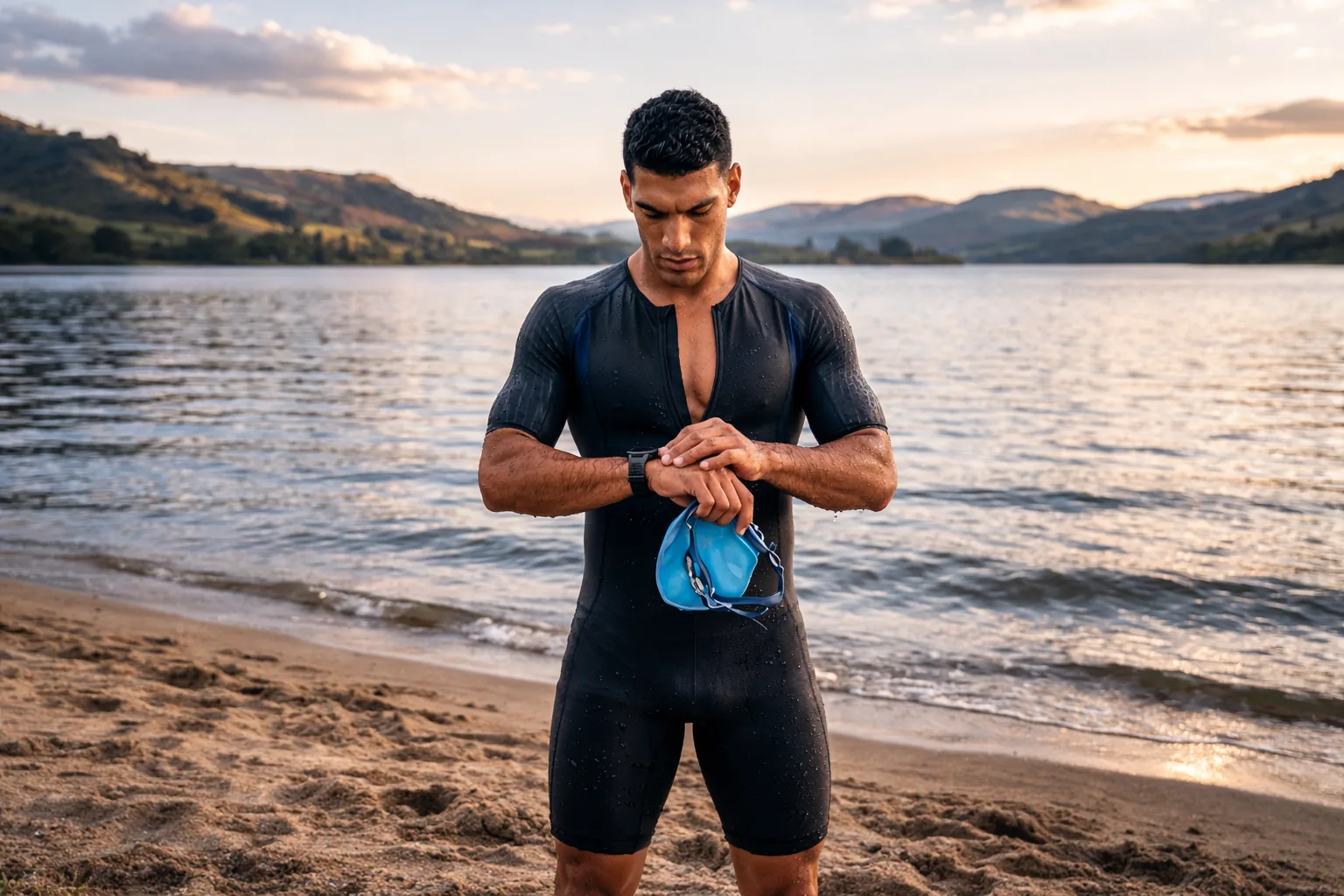 Runner training outdoors in urban environment